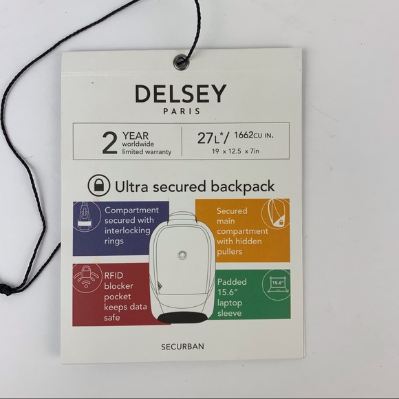 DELSEY Securban 15.6-Inch Laptop Backpack Travel - Picture 10 of 10